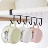 Six-hook kitchen ironwork seamless nail-free hooks, cabinet storage hangers, multi-functional wardrobe row hooks, and organizing hooks Specification image